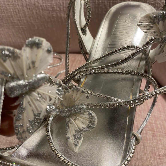 POSTER GIRL SILVER BUTTERFLY PLATFORM HEELS - Picture 10 of 16